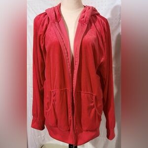 Vibrant Red Hooded Women's Jacket